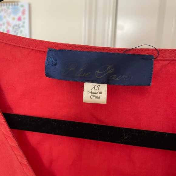 Red Orange Ruched Blouse - Picture 3 of 4